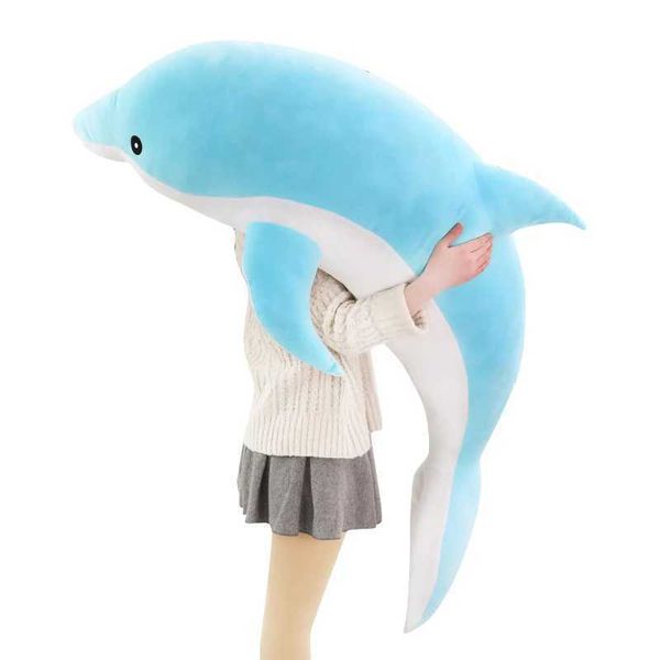 Plush Dolls 160cm Lovely Dolphin Plush Toys Cute Stuffed Down Cotton Animal Pillow for Children Kids Birthday Christmas Present Q241130