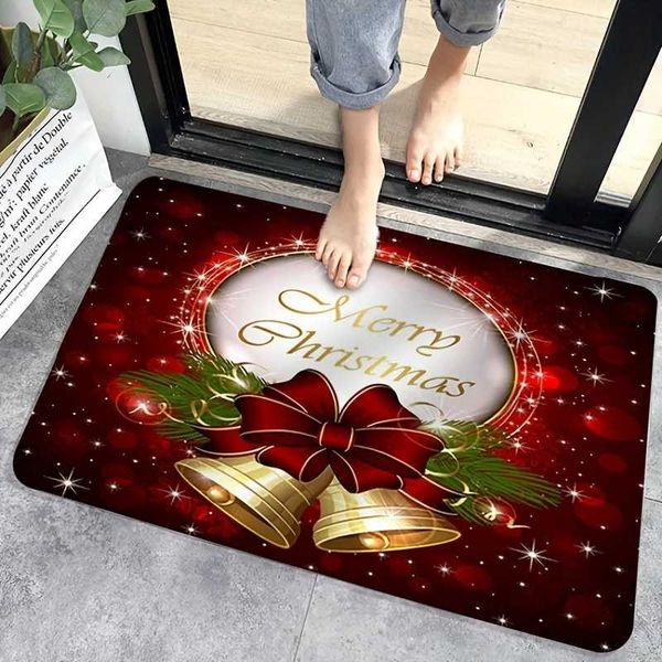 Christmas floor mats entrance doors bedrooms bathrooms non slip carpets 2025 Christmas decorations home decor New Year gifts Y241021