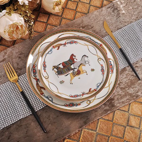 Dishes Plates Food Plate Decorative Tray Bone China Dinnerware Set Utensil Serving Tableware Dessert Salad Dish Home Decor