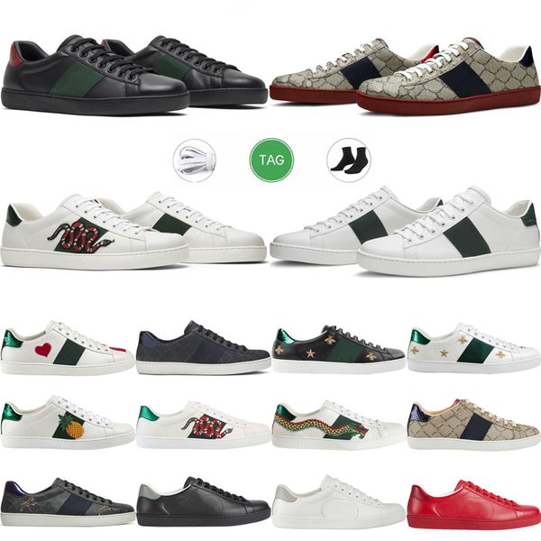 Designer Dress Shoes Men Women Sneakers Bee Ace Low Snake Dragon Embroidered Black White Green Red Tennis Shoe Walking Casual Sneaker Outdoo