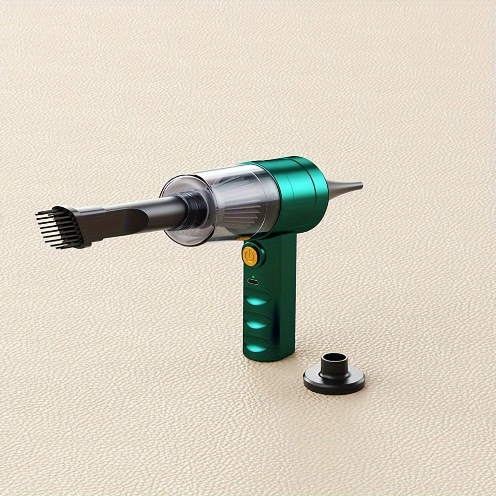 TEMU 4in 1 Mini Handheld Vacuum Cordless - Rechargeable Lithium Battery, Portable Dust , Air Blower, Hand Pump, Keyboard Cleaner With Dusting Brush -