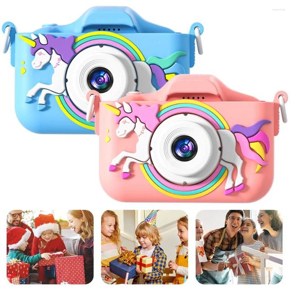 Digital Cameras 96MP Kids Camera Toys 2.0inch Screen 1080P HD Child Video W- Silicone Case For 7-12 Years Old Boys Girls
