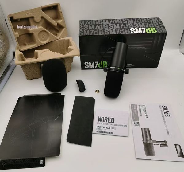 Top Quality SM7B SM7DB Professional Cardioid Dynamic Microphone Studio Selectable Frequency Response Mic for TV Live Vocal Recording Perform