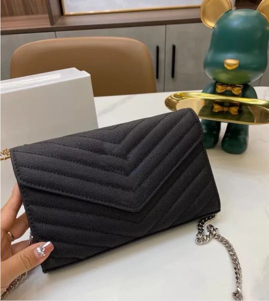 luxurys Designer Bag Women Sliver Chain Handbag Purse Genuine Leather High Quality Messenger Cross Body Clutch Shoulder Bags Wallet