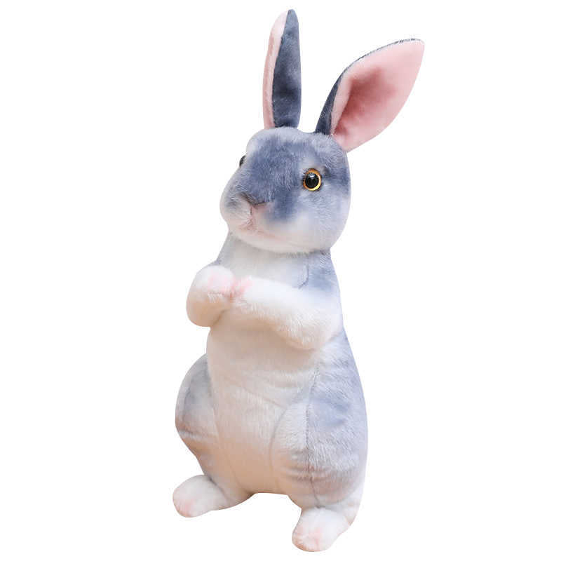 20-30CM Cute Rabbit Plush Dolls Simulation Fur Realistic Kawaii Animal Easter Bunny Toy Model Gift Home Decoration