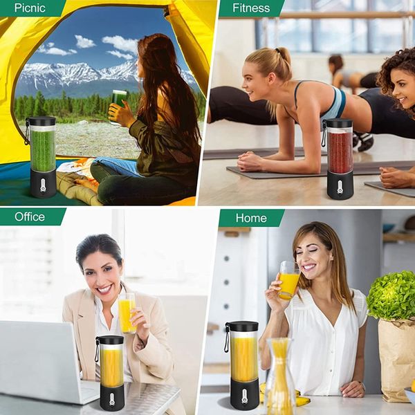 Portable Blender,Personal Blender For Shakes And Smoothies 16Oz Mini Blender USB Rechargeable With 6 Blades Blender Cup