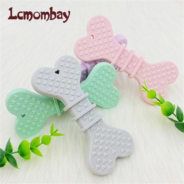 Lcmombay 5-piece baby silicone teeth dog bone teeth cartoon pendant twisted DIY pacifier chain baby toy teeth childrens products 250117