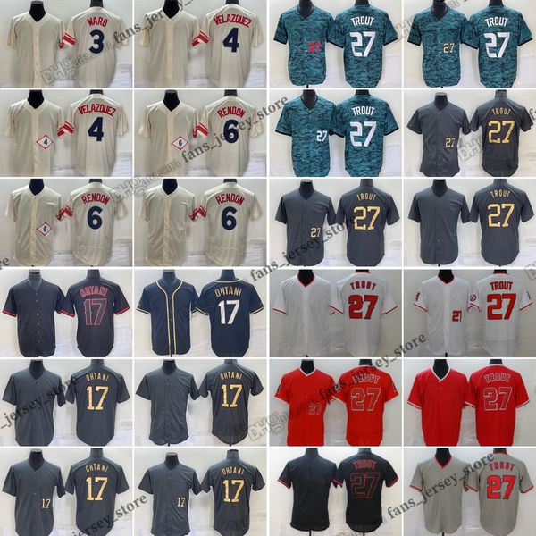 17 Shohei Ohtani Baseball Jerseys 6 Anthony Rendon 27 Mike Trout 3 Taylor Ward 23 Archie Bradley 4 Andrew Velazquez Jared Walsh Stitched Shi