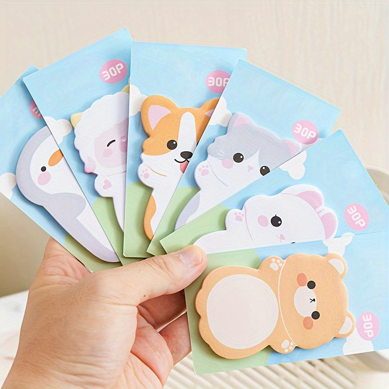 TEMU 6pcs Cartoon Penguin Rabbit Animals Memo Pad Sticky Notes Memo Notebook Stationery School Supplies Stationery