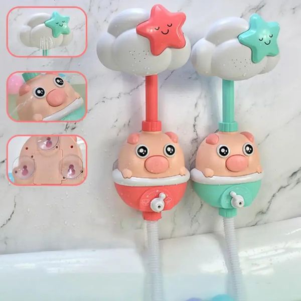 Baby Bath Pig Electric Cartoon Shower Pig Water Spray Toys Baby Bathroom Bath Educational Automatic Equipment Childs Gift 250103