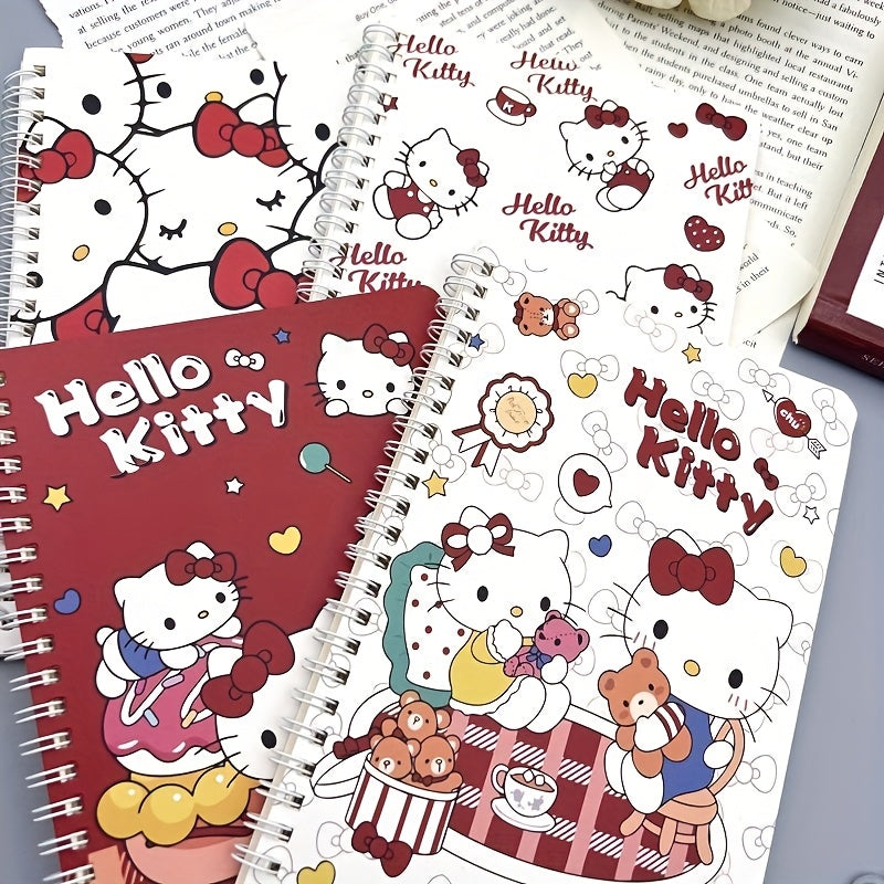 TEMU 1 Set Of 4 Blank Desks And Notebooks For To School And Office Supplies, Hello Kitty Spiral Notebooks, Thick Cartoon Books, And Cute And Stylish