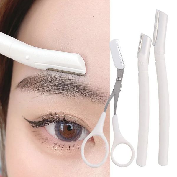 Karsyngirl 2-3Pcs Women Eyebrow Trimmer Women Epilator Eyebrow Hair r Stainless Steel Eyebrow Razor Beauty Tools 240621