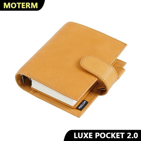 Moterm Whole Grain Veg Tan Leather Pocket 2.0 Ring Planner A7 Notebook with 30MM Ring Agenda Organizer Diary 241008