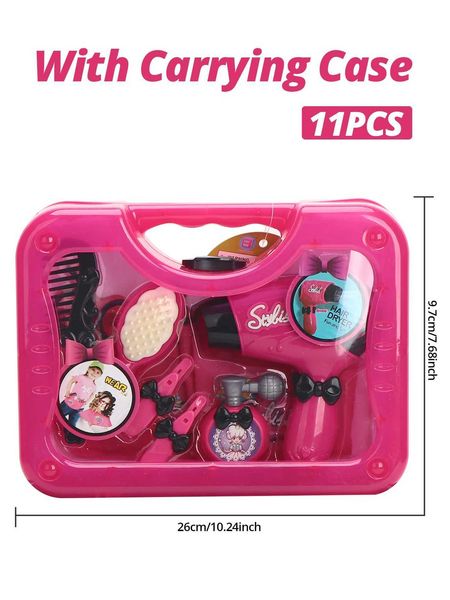 Childrens hair dryer game set princess pretend game makeup set suitable for children aged 3 and above X24112811