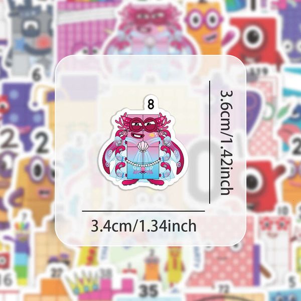 60 digital building for children&#039;s enlightenment stickersNumber blocks cartoon notebookwater cup decoration stickers