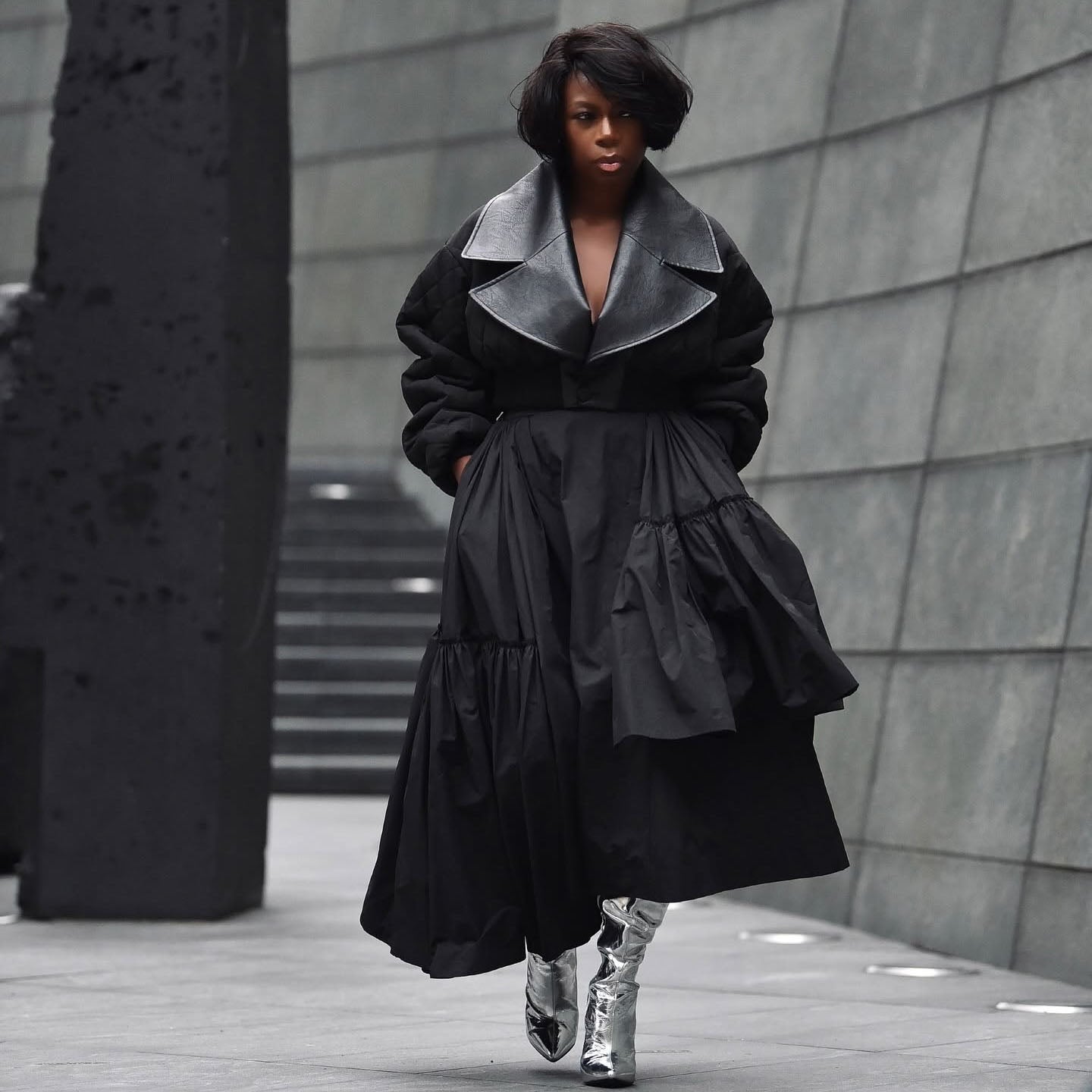 New Stylished Taffeta Asymmetrical Women Skirts Ankle Length Draped Female Maxi Skirt Fashion Handmade Skirt