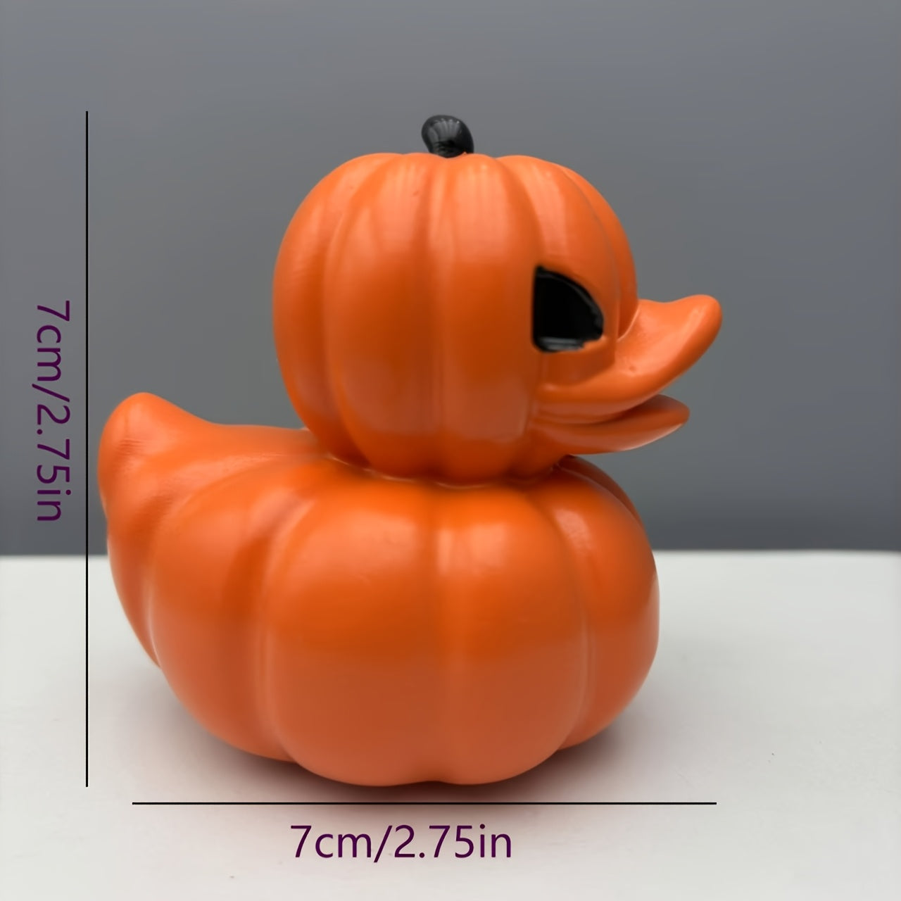 TEMU 1pc Halloween Pumpkin Duck Decoration - Orange Pumpkin With , Resin Tabletop Decor For Home, Party, Office - No Electricity Needed, Use As Cute