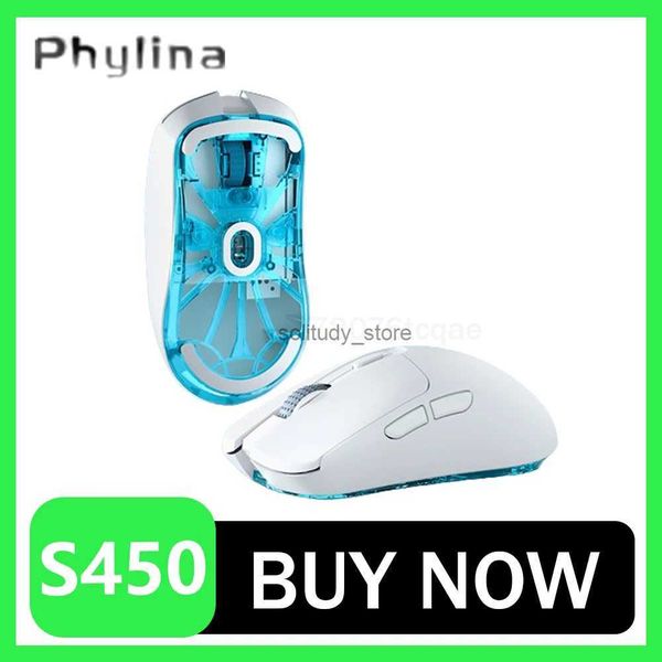 Mice PHYLINA S450 Mouse Dual Mode 2.4G Wireless Paw3395 Ergonomics Lightweight E-sports Mouse Gamer Accessory for Computer Gaming Man Q0613
