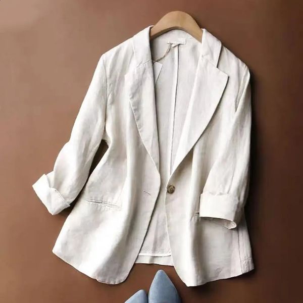 Women Suit Solid Color Fashion Blazer Woman Jacket Turndown Collar Long Sleeves Pockets Formal Lady Female Clothes 240722