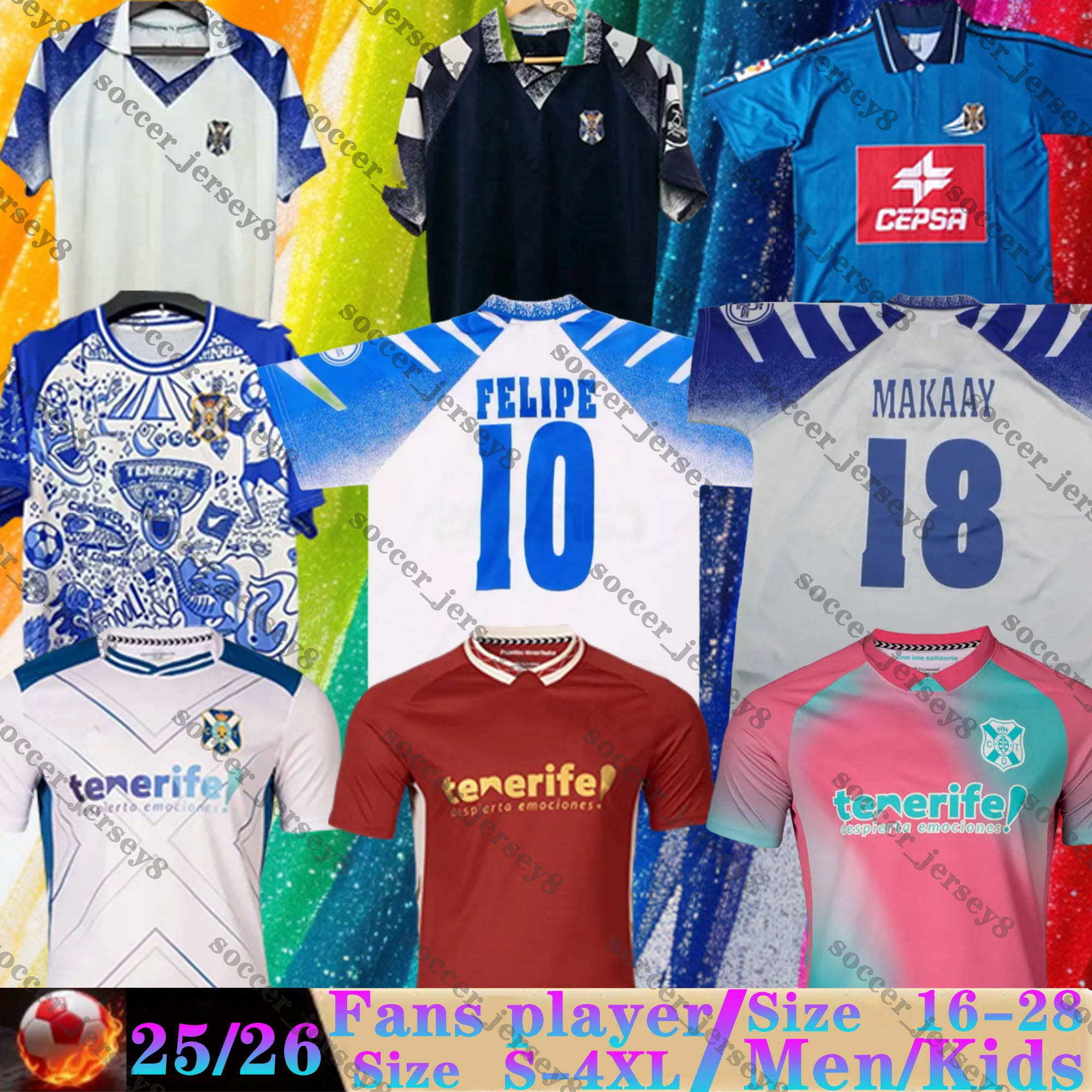 2025 2026 CD Tenerife soccer jerseys retro 97 98 99 football shirts Men Uniforms ENRIC GALLEGO ZORRILLA MO DAUDA BUNUEL ROMERO ELADY chandal de futb