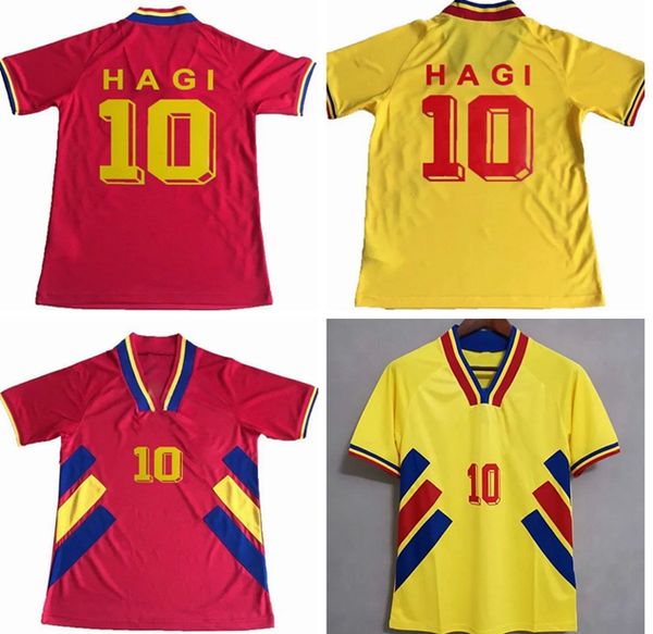 1994 Retro Soccer Jerseys HAGI RADUCIOIU POPESCU RomAnIaS National Team Home yellow shirts maillots camiseta de futbol thailand jackets 94 A