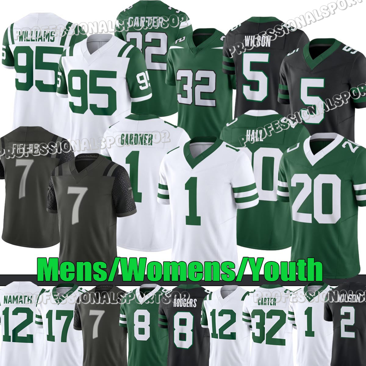 New York city ny JetsS jersey jetsJersey Garrett Wilson 7 Justin Fields Ahmad Sauce Gardner Quincy Quinnen Williams Breece Hall Joe Namath Jerseys