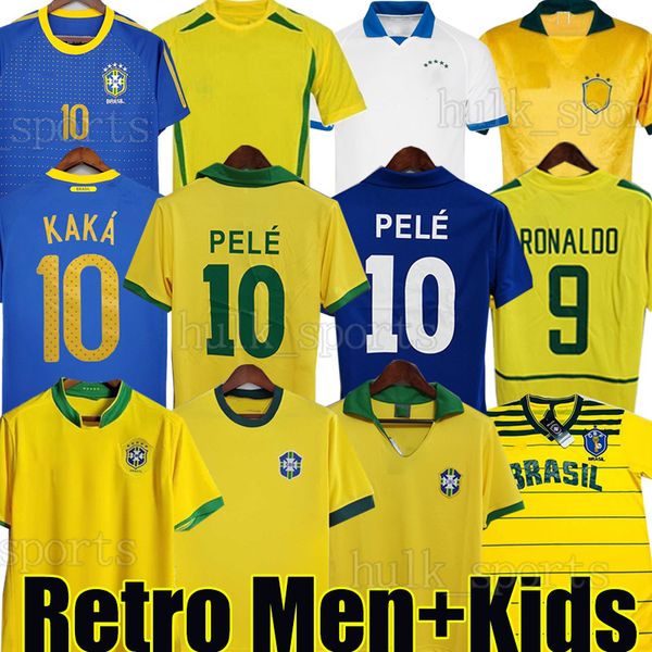 1970 BrazilS PELE soccer jerseys 1998 2002 retro football shirts Carlos Romario Ronaldinho 2004 06 94 Brasil 1958 82 84 97 98 RIVALDO ADRIAN