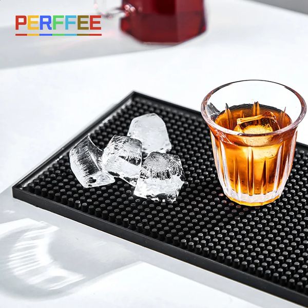 Rubber bar mat anti slip PVC coffee household cup waterproof and durable kitchen drainage tableware drying 240819