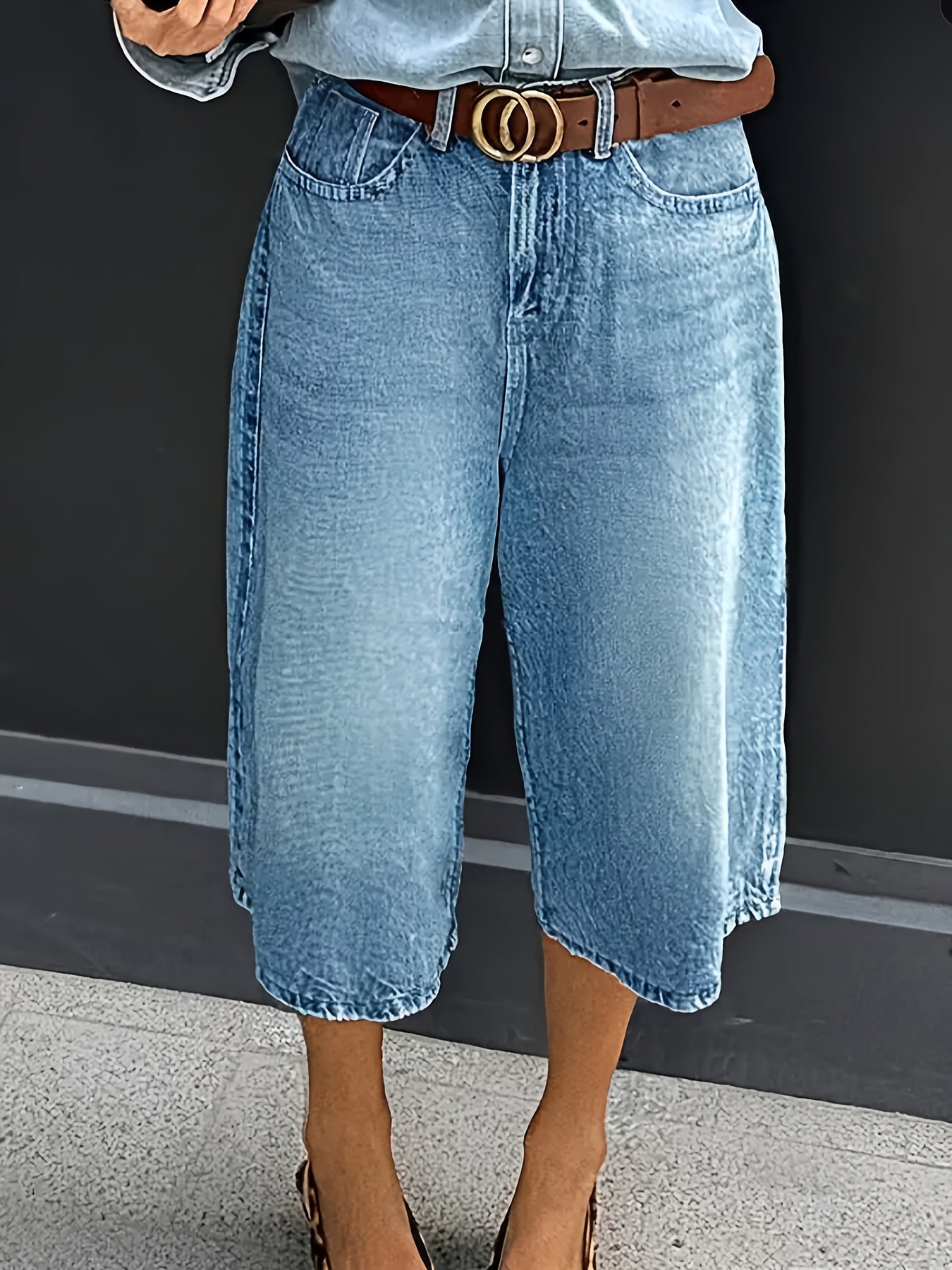 Women&#039;s Jeans Loose-Fit Womens Plush Waistband Skinny Jeans for Curvy Figures (Belt not included. The belt is only for matching display.)
