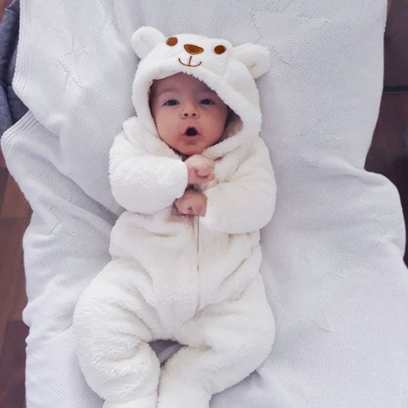 K444 Rompers born Baby Boy Girl Kids Bear Hooded Romper Jumpsuit Bodysuit Clothes Outfits Long Sleeve Playsuit Toddler Outfit