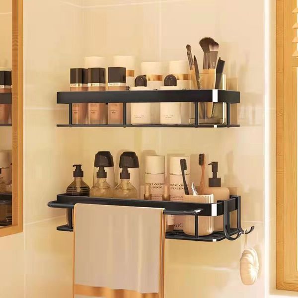 Bathroom Shelves Bathroom Shelves No-drill Wall-mounted Corner Shelf Shower Storage Rack Holder Shampoo Toilet Organizer Bathroom Accessorie