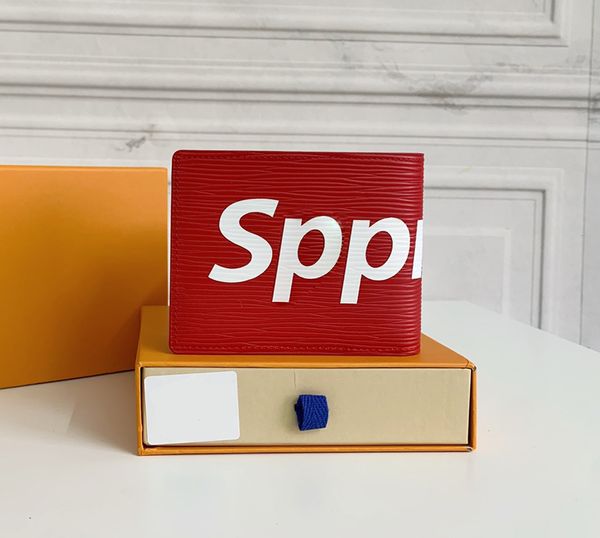 Designer mens wallets luxury hip-hop purses embossed flower letters short credit card holders male fashion money clutch bag with box high-qu