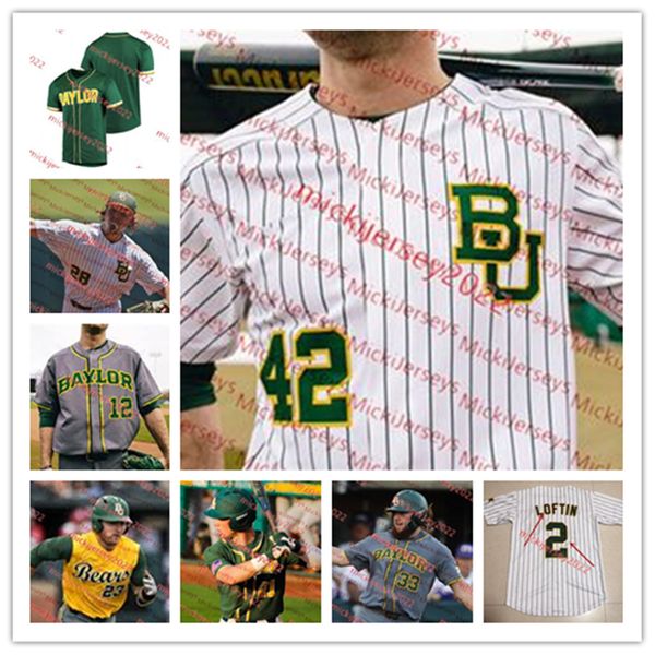 Jack Pineda Kyle Nevin Baylor Bears Baseball Jersey Tre Richardson 18 Jared McKenzie 12 Esteban Cardoza-Oquendo 37 Chase Wehsener Jerseys Cu