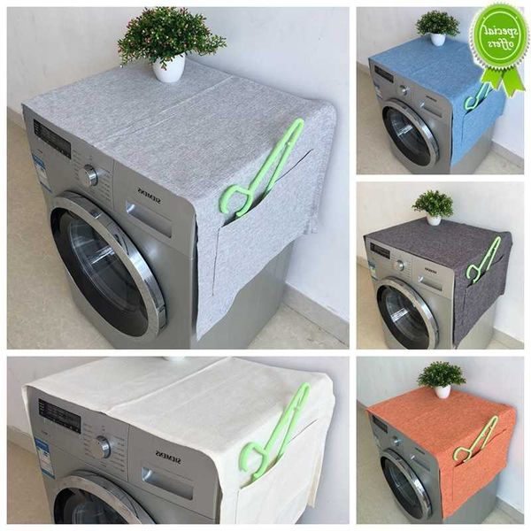 New Cotton Washing Machine Dust Cover Roller Case Single Door Refrigerator Cover With Storage Bag Automatic Roller Washer Dust Cover