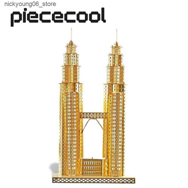 3D Puzzles Piececool 3D Puzzle Metal DIY Petronas Towers Building Kit for Adult Model Kit Teen Toys L240910