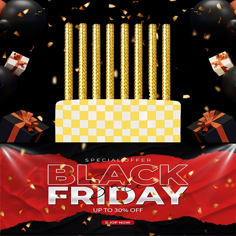 TEMU Halloween Christmas [fireworks Version] Candleholders 6pcs Birthday And Holiday Party Candles To Enhance The Atmosphere, Suitable For Easter,