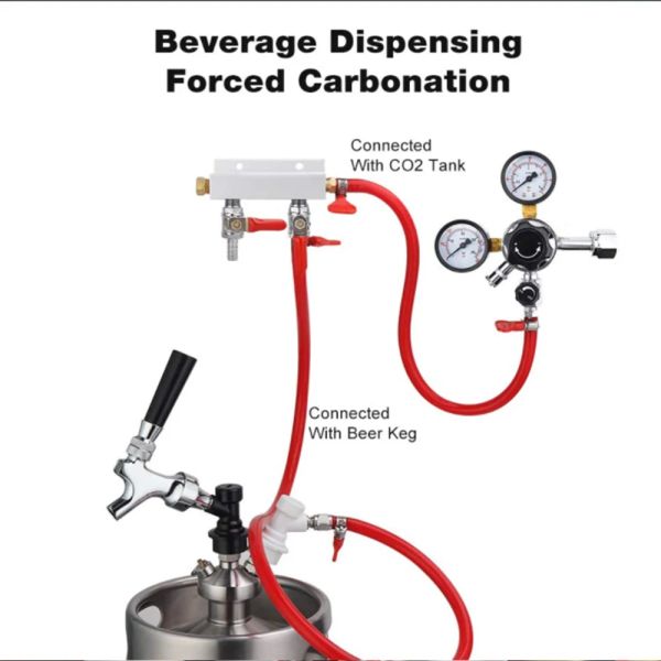 Gas Manifold Integrated Check Valve Barb Co2 Distributor Closes Independently Manifold Gas Distributor for Home Brewing Beer