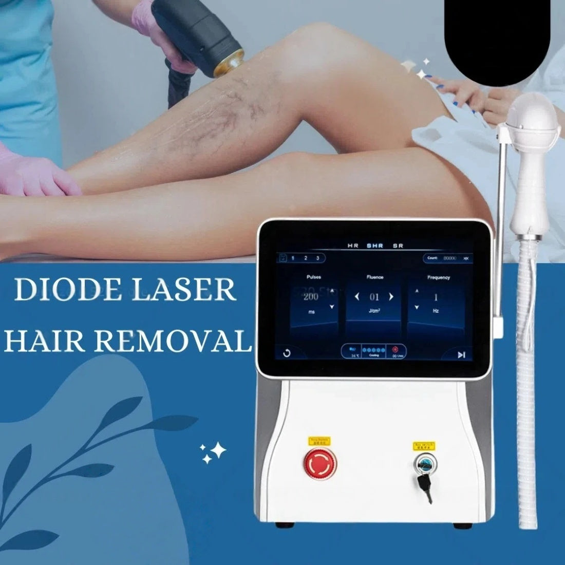 Permanent Painless Depilation 808nm Diode Laser Hair Removal Machine 3 wavelengths 755nm 808nm 1064nm Ice Platinum Epilator