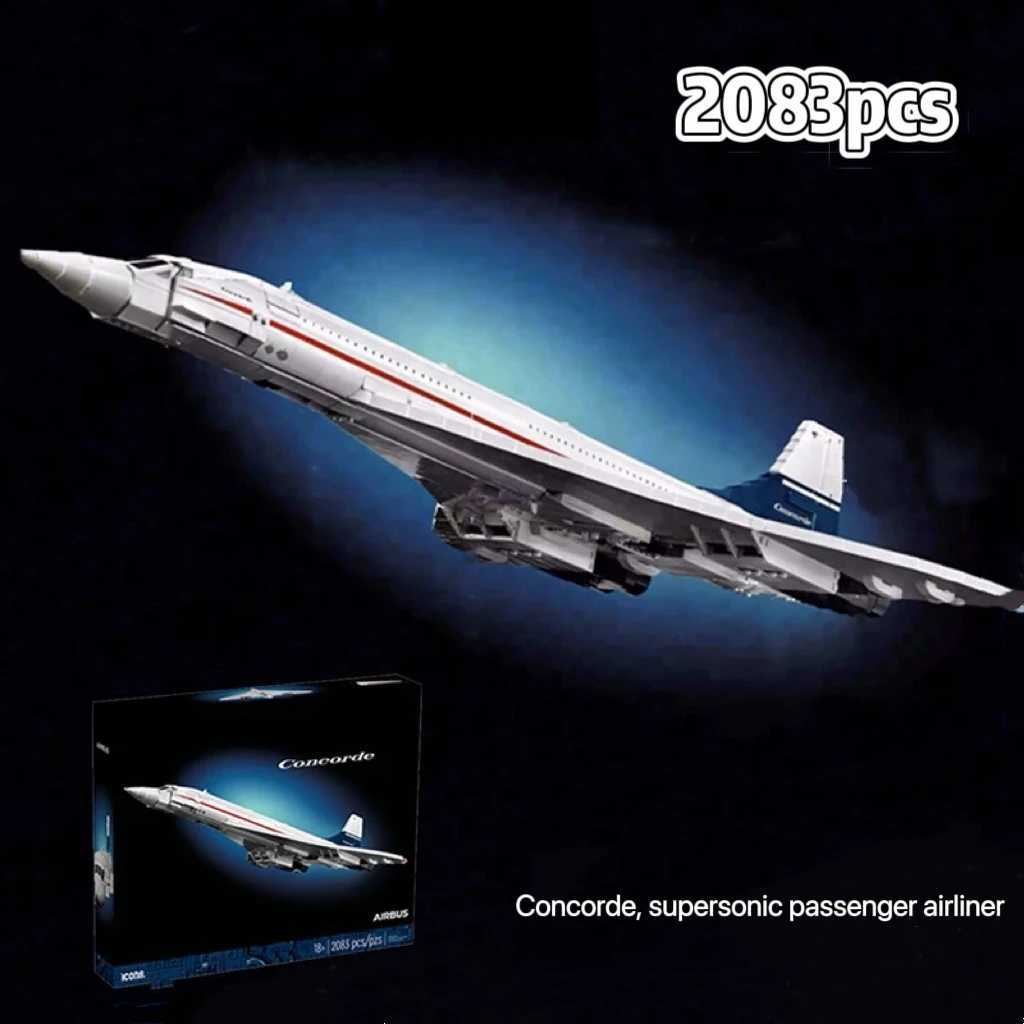 2025 new Concorde airplane model building blocks childrens toy birthday creative exquisite giftXJ250702