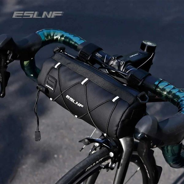 ESLNF Bicycle Front Bag Large Capacity Storage Outdoor Waterproof Multi functional Riding Bag Mountain Bike Front Bag Bicycle Accessories W2