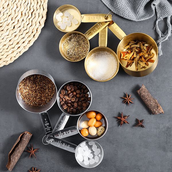 Measuring Tools High Quality Stainless Steel Spoon Set 4 Pcs Graduated Baking Home kitchen tool Salt Coffee s 230406