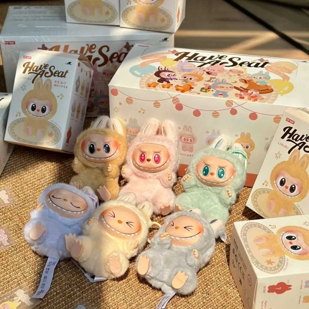 17cm Pop Mart Cute Labubu Mysterious Blind Box Heart Rhythm aron Series Doll Labu Fabric Plush Backpack Pendant Toy GiftT250325