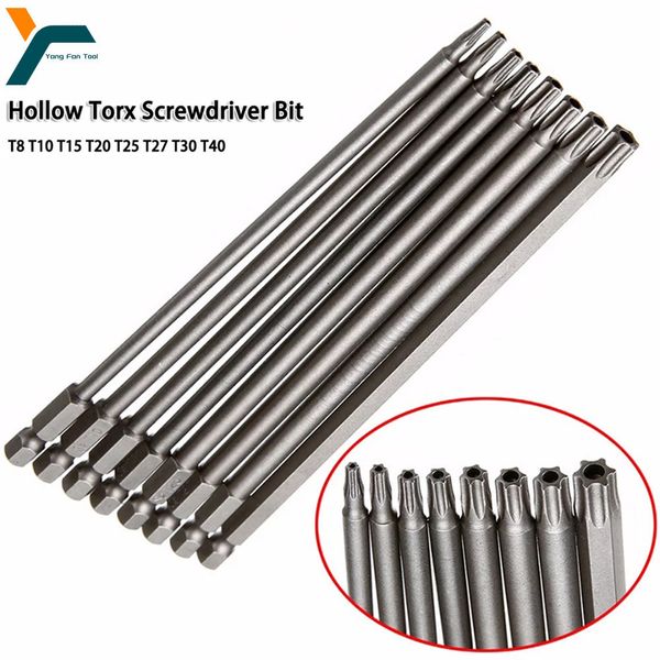Screwdrivers 8Pcs Torx Screwdriver Bit 1-4&#039;&#039; Shank Hex Wind Drill Head 150mm 200mm Screw Wrench Magnetic Star T8 T10 T15 T20 T25 T