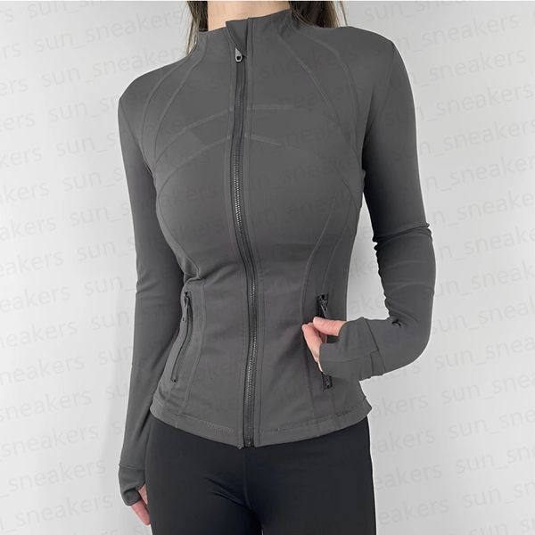 top Yoga Jacket Women Define Workout Sport Coat Fitness Jacket Sports Quick Dry Activewear Top Solid Zip Up Sweatshirt Sportwear Hot Sell Z1
