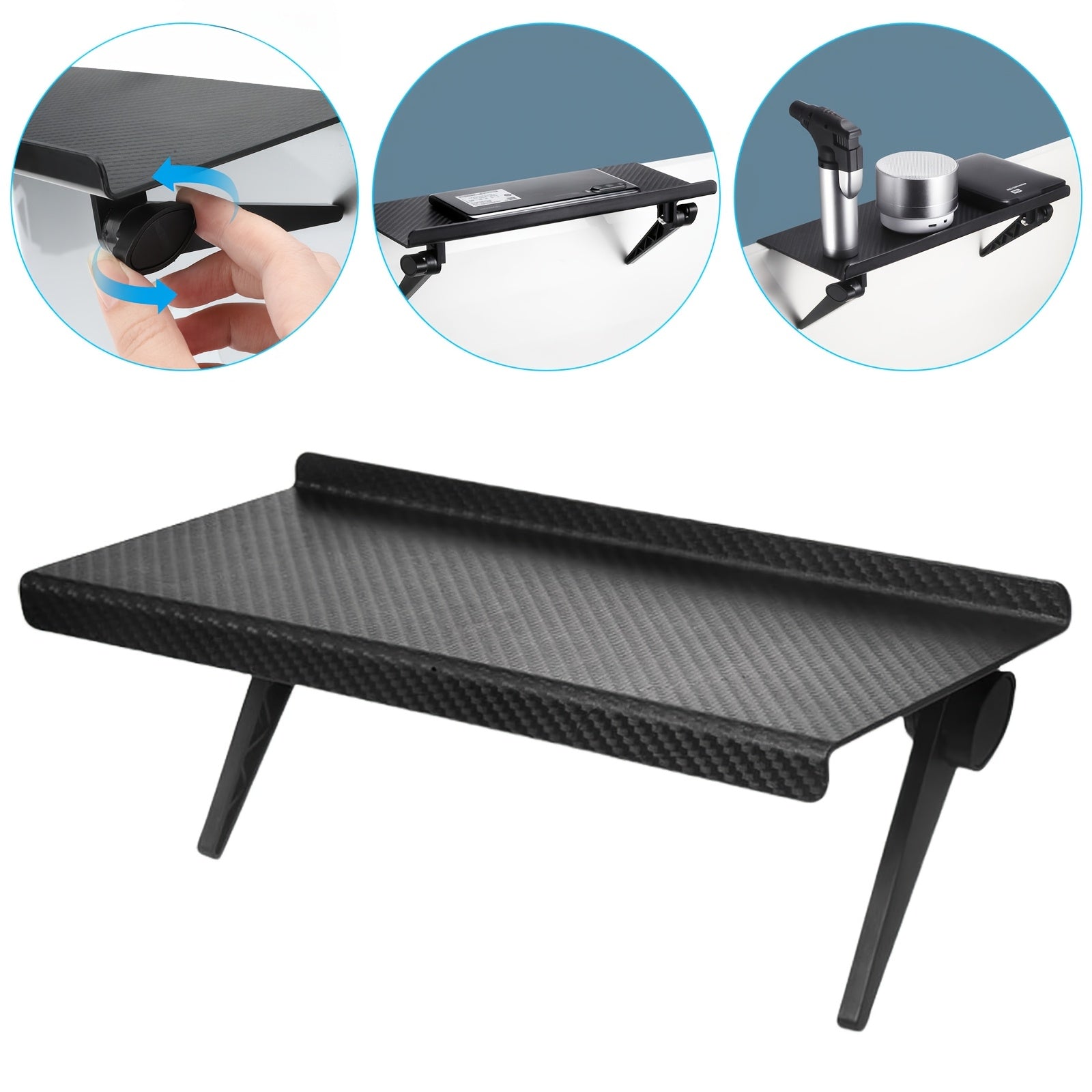 TEMU Easy-install Adjustable Tv Top Shelf - No-drill, Fit For Monitors & Set-top Boxes, Ideal For Speakers, Remotes & Accessories, Home Decor