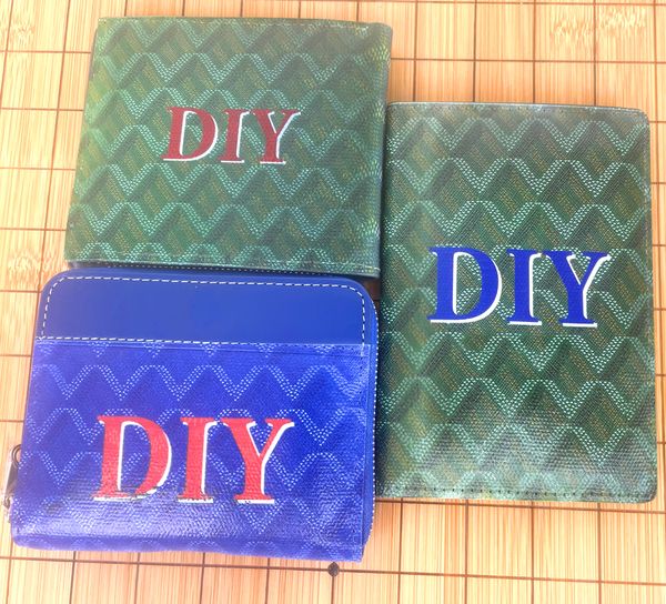 Coin Purses Wallets men women high quality Holders cowhide ID Card Holder With Box DIY Do It Yourself handmade Customized A2