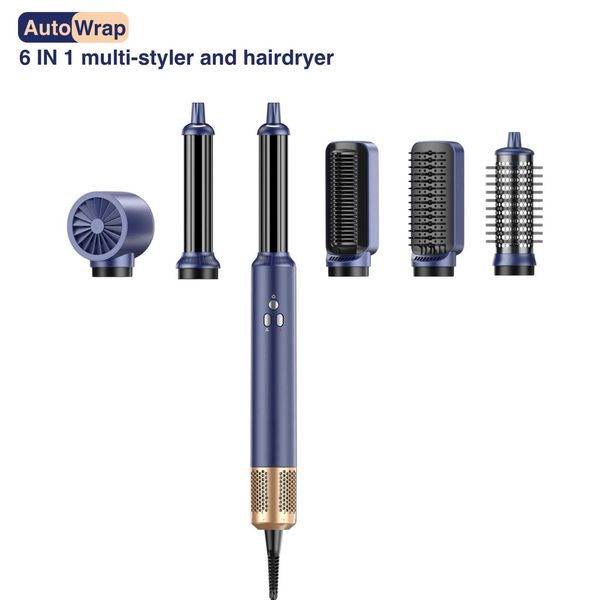Multi style 6-in-1 ion hair dryer 110000 RPM high-speed hair dryer hair brush for quick drying with automatic packaging curling iron hair dr