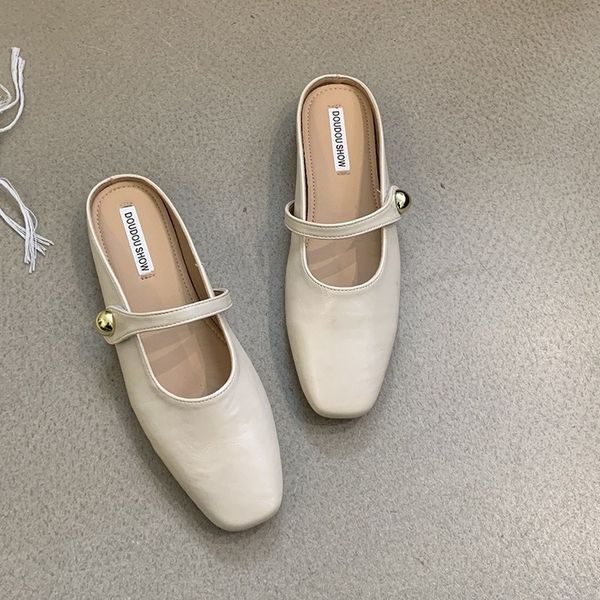 Flats Classic Dress Sandal Women Sier Beige Brown Casual Shoes Summer Slippers