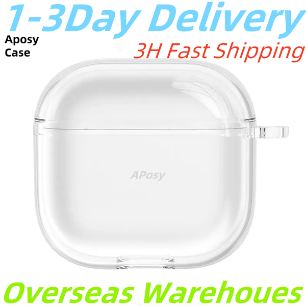 USA Stock For Apple Airpods Pro 2 3 4 Airpodspro 2 airpods 4 pros Headphone Accessories Solid TPU Silicone Protective Earphone Case Wireless