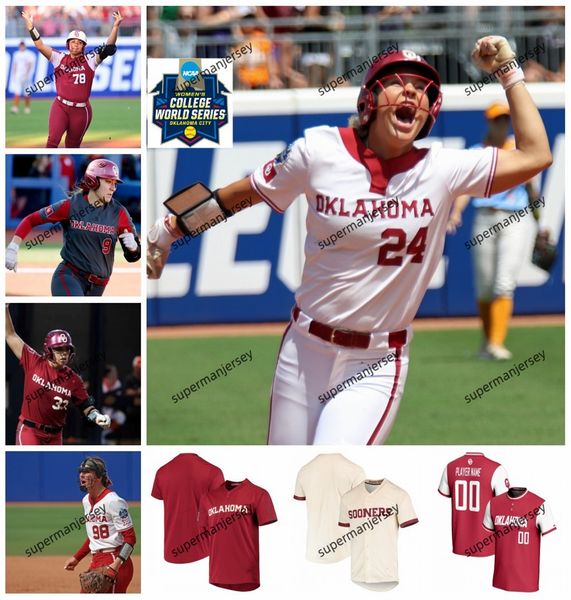 2024 NCAA Stitched Oklahoma Sooners softball Baseball Jersey OU Kinzie Hansen Kierston Deal Maya Bland Paytn Monticelli Nicole May Tiare Jen